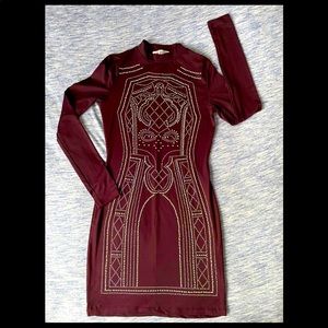 Embellished Bodycon Jersey Dress - Small